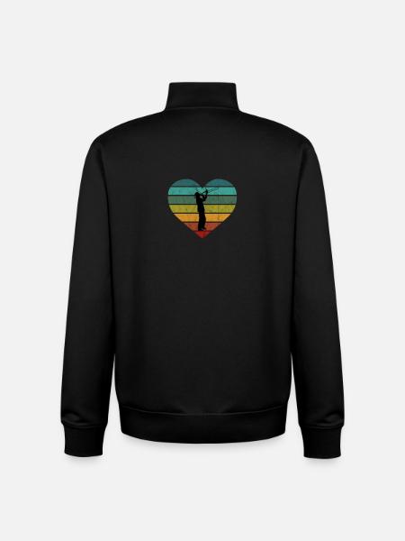 Trombonista Silhouette Trombone Retro Cuore - Felpa unisex con zip in cotone biologico di Stanley/Stella - nero