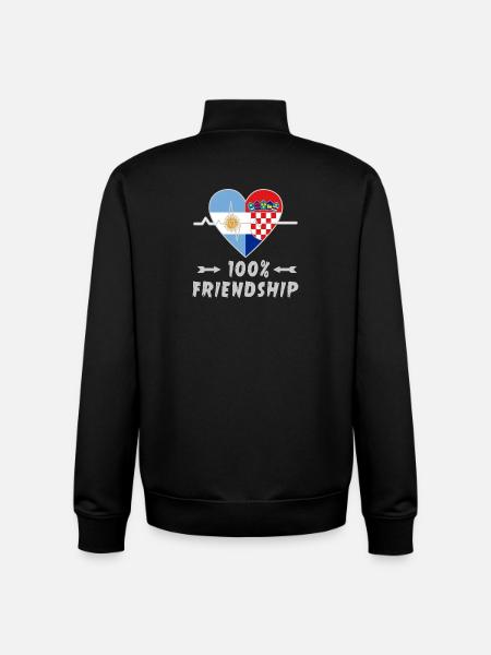 Argentina and Croatia 100% friendship - Unisex Organic Zip Sweatshirt by Stanley/Stella - black