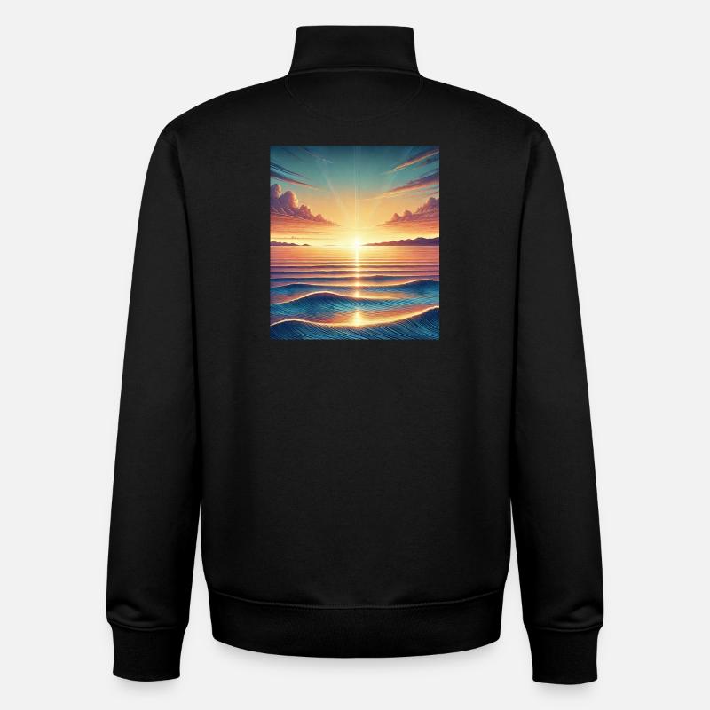 Magischer Sonnenaufgang am Horizont - Unisex Organic Zip Sweatshirt von Stanley/Stella - Schwarz