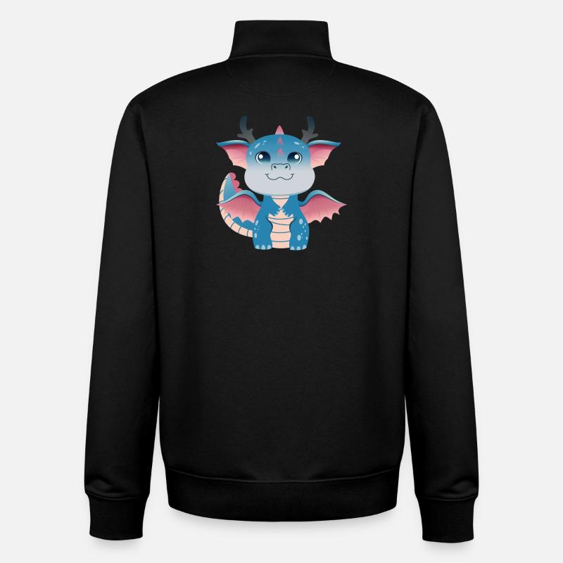 Breloque Dragonling Azur - Sweat zippé unisexe en coton bio Stanley/Stella - noir
