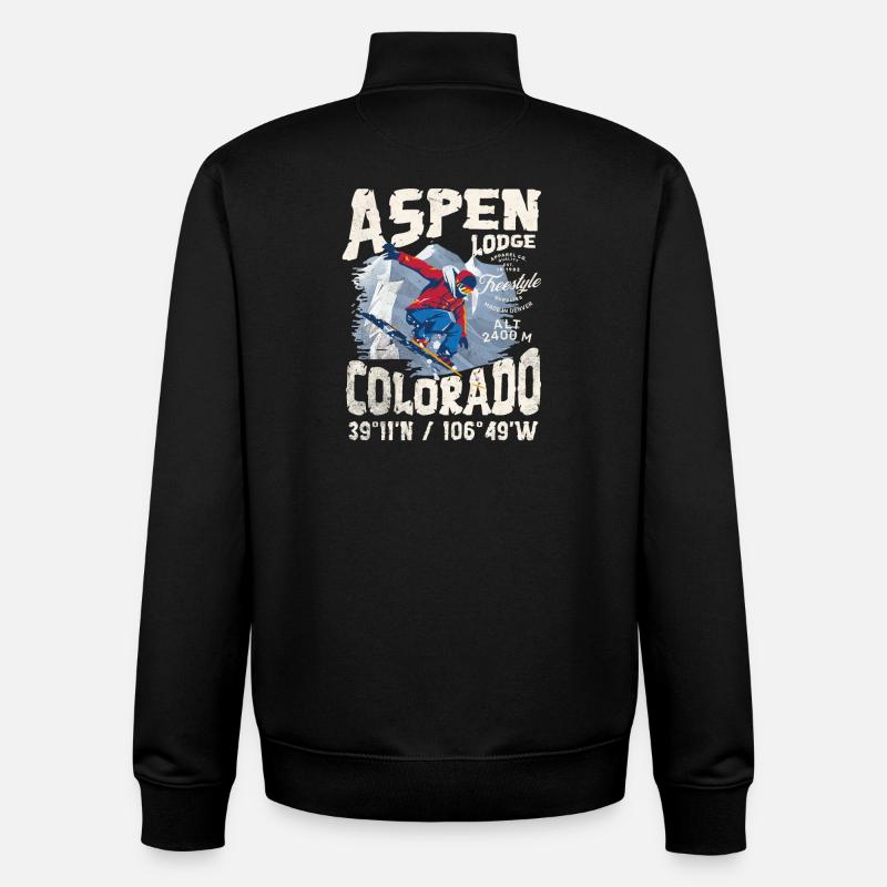 Verschneiter Bergläufer - Unisex Organic Zip Sweatshirt von Stanley/Stella - Schwarz