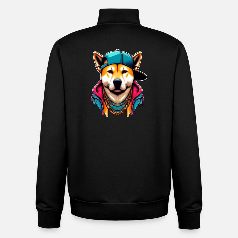 Chien - Sweat zippé unisexe en coton bio Stanley/Stella - noir