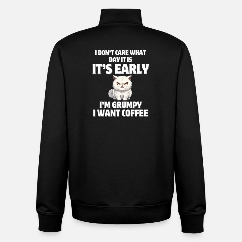 Morgenschritte, Kaffee, Kaffee - Unisex Organic Zip Sweatshirt von Stanley/Stella - Schwarz