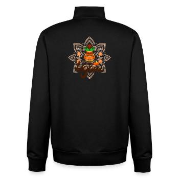 Happy Ugadi - Feier den Neuanfang mit Freude - Unisex Organic Zip Sweatshirt von Stanley/Stella - Schwarz - Hinten - AI Model Male 185 light (185cm)