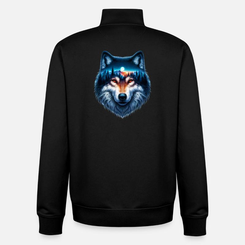 Loup - Sweat zippé unisexe en coton bio Stanley/Stella - noir
