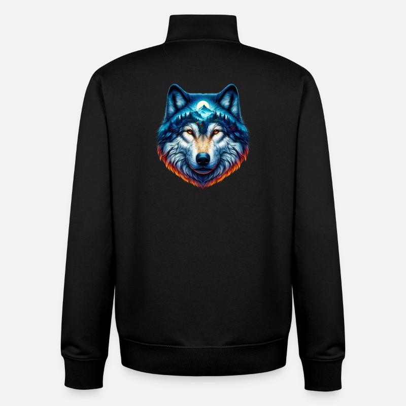 Wolf - Unisex Organic Zip Sweatshirt von Stanley/Stella - Schwarz