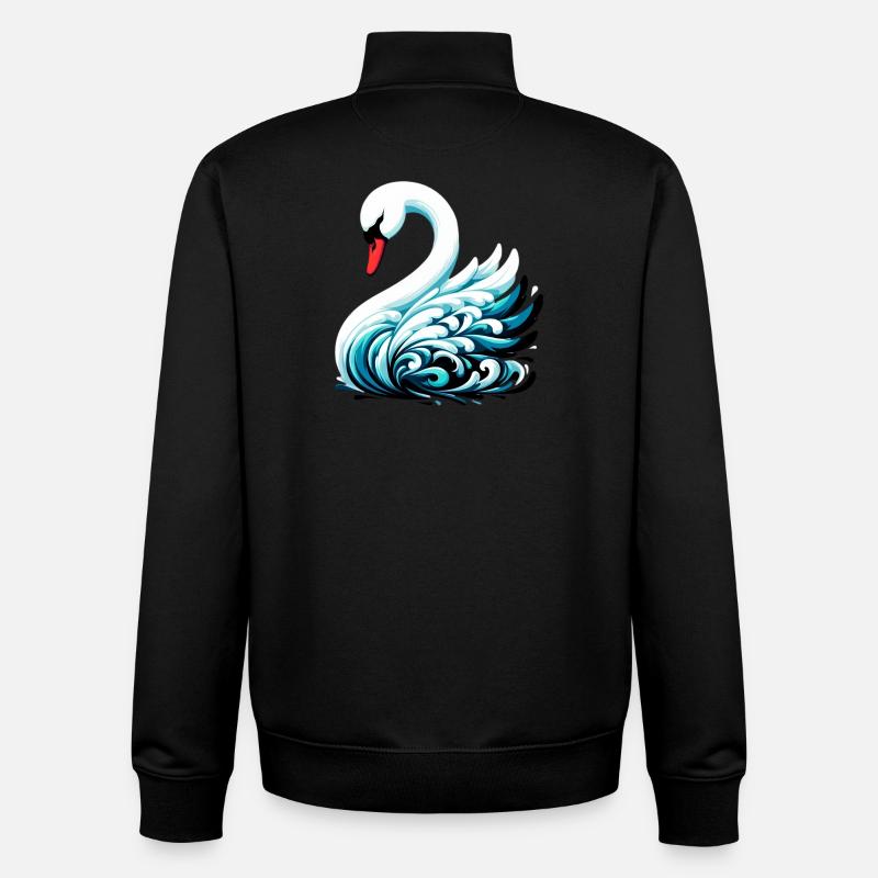 Schwan - Unisex Organic Zip Sweatshirt von Stanley/Stella - Schwarz