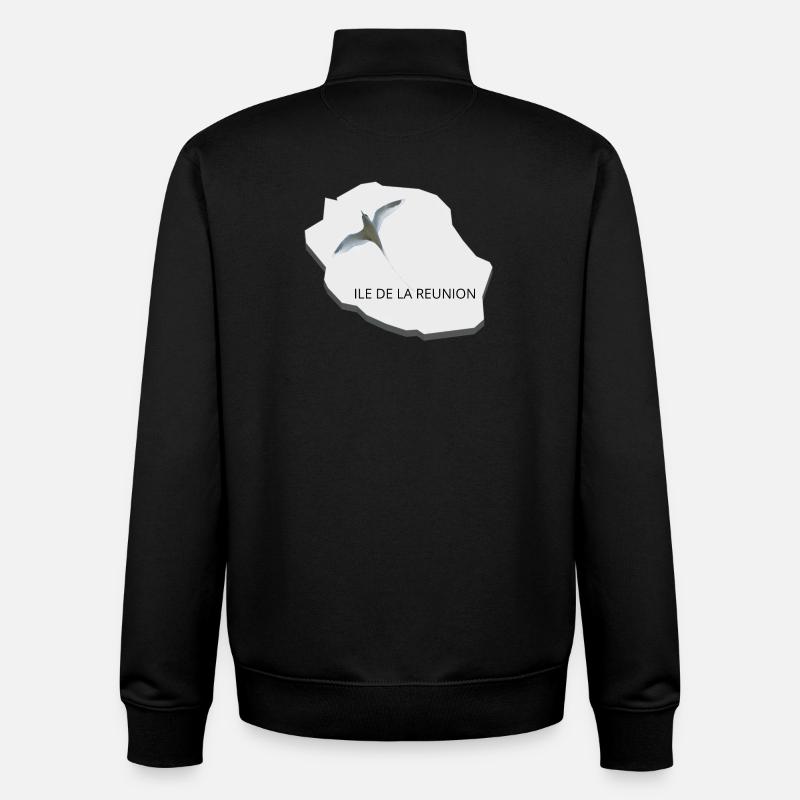 ILE DE LA REUNION - Sweat zippé unisexe en coton bio Stanley/Stella - noir