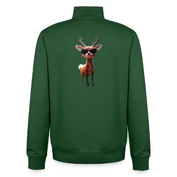 Deer, Antlers, Hunting, Deer, Reindeer, Red Deer, Hunter - Unisex Organic Zip Sweatshirt by Stanley/Stella - bottle green - Back - AI Model Male 185 dark (185cm)