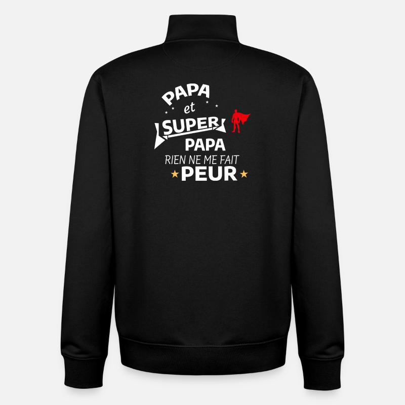 Super Dad and Hero Superdad - Unisex Organic Zip Sweatshirt by Stanley/Stella - black