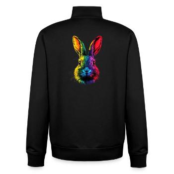 Bunny Rabbit Lover Hare Bunny Cute Bunnies - Unisex Organic Zip Sweatshirt by Stanley/Stella - black - Back - AI Model Male 185 light (185cm)