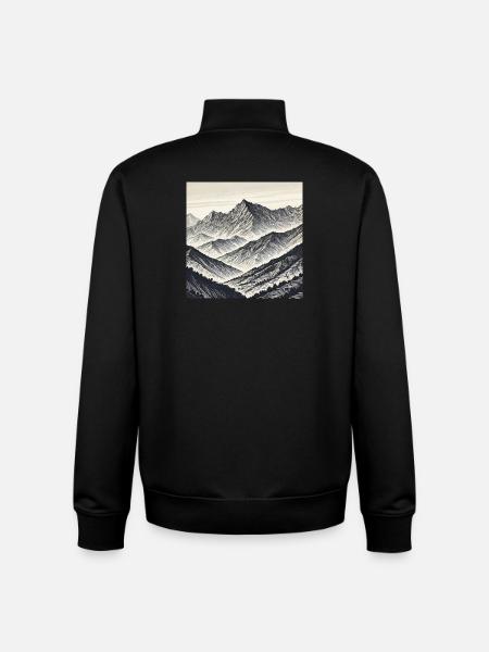 Linienberge der Schatten - Unisex Organic Zip Sweatshirt von Stanley/Stella - Schwarz