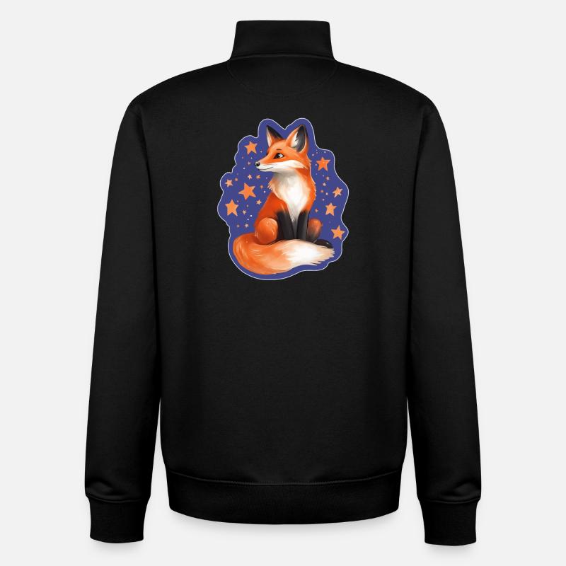 Fuchs und Sterne - Unisex Organic Zip Sweatshirt von Stanley/Stella - Schwarz