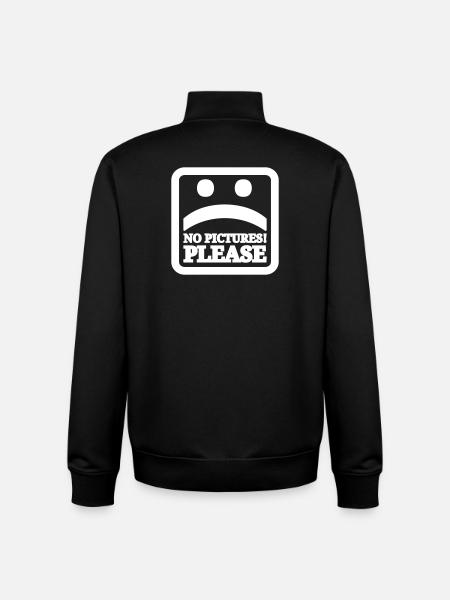 No pictures please - Unisex Organic Zip Sweatshirt by Stanley/Stella - black