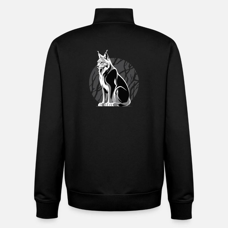 Lynx - Sweat zippé unisexe en coton bio Stanley/Stella - noir