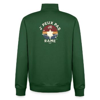 I can't, I'm rowing. - Unisex Organic Zip Sweatshirt by Stanley/Stella - bottle green - Back - AI Model Male 185 dark (185cm)
