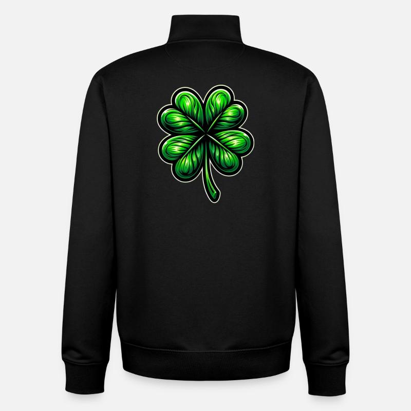 Vierblättriges Kleeblatt - Unisex Organic Zip Sweatshirt von Stanley/Stella - Schwarz