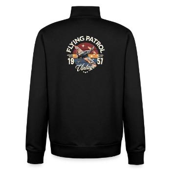 Vintage Patriot Aviator - Unisex Organic Zip Sweatshirt by Stanley/Stella - black - Back - AI Model Male 185 light (185cm)