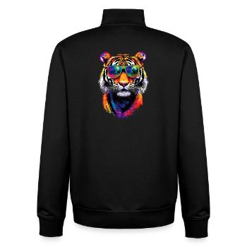 Tiger Big Cat Wilderness Tiger Cats Cute Tiger - Unisex Organic Zip Sweatshirt by Stanley/Stella - black - Back - AI Model Male 185 light (185cm)