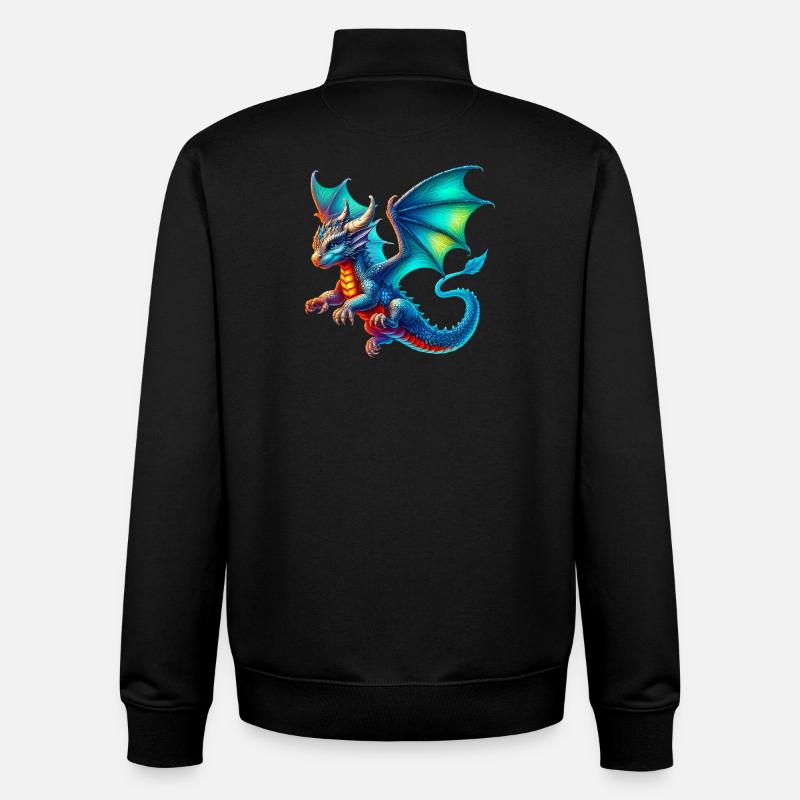 Dragon - Sweat zippé unisexe en coton bio Stanley/Stella - noir