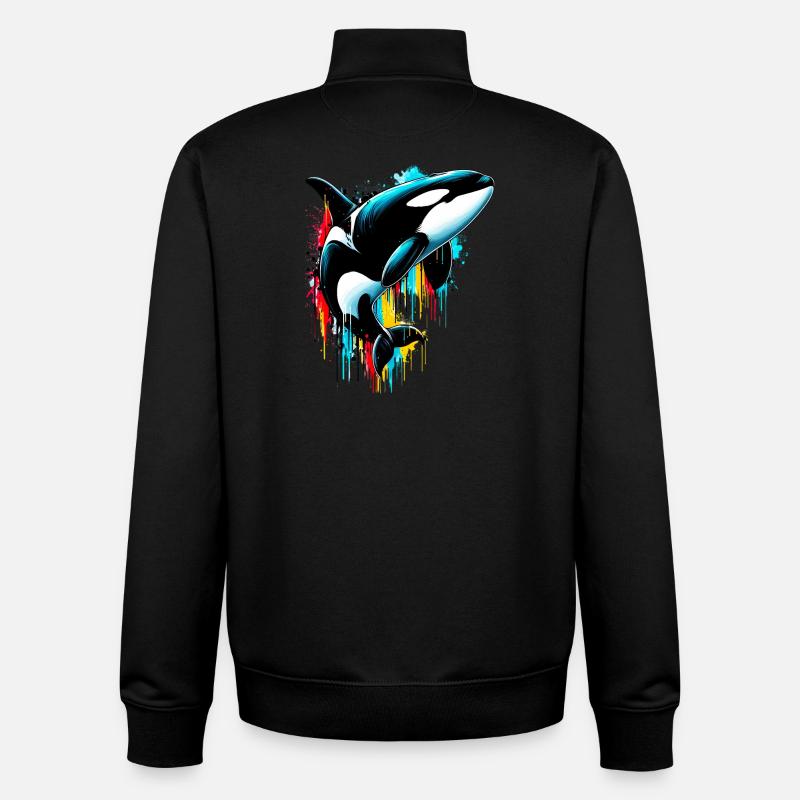 Killer whale - Unisex Organic Zip Sweatshirt by Stanley/Stella - black