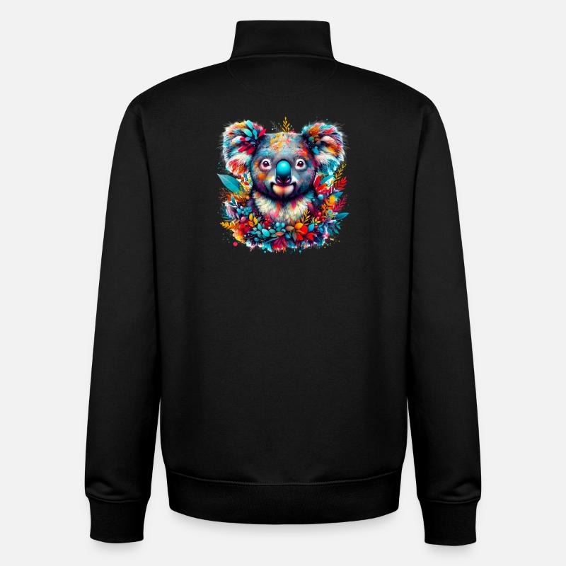 Koala - Unisex Organic Zip Sweatshirt by Stanley/Stella - black