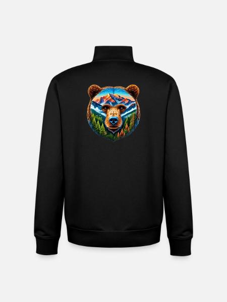 Bear - Unisex Organic Zip Sweatshirt by Stanley/Stella - black