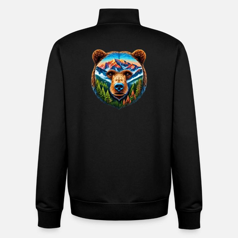Bear - Unisex Organic Zip Sweatshirt by Stanley/Stella - black