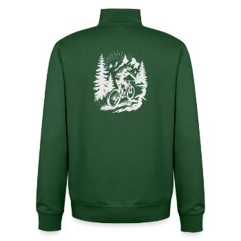 MTB Mountainbike - Unisex Organic Zip Sweatshirt von Stanley/Stella - Flaschengrün - Hinten - AI Model Male 185 dark (185cm)