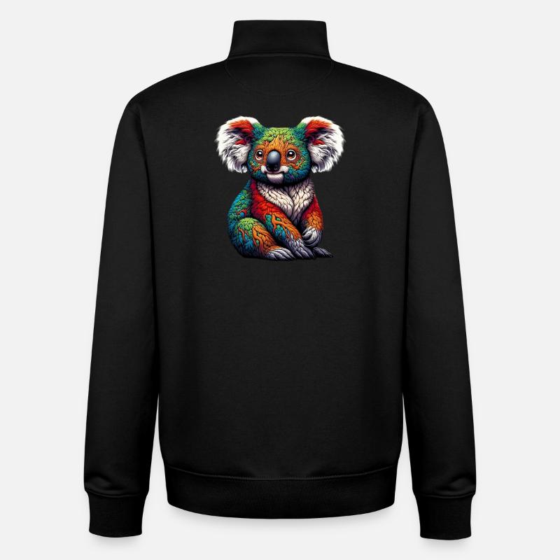 Koala - Unisex Organic Zip Sweatshirt by Stanley/Stella - black