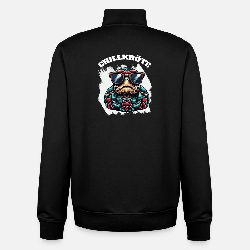 Kollektive Schildkrötenkunst mit Sonnenbrille - Unisex Organic Zip Sweatshirt von Stanley/Stella - Schwarz