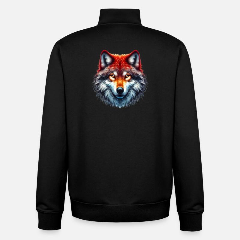 Loup - Sweat zippé unisexe en coton bio Stanley/Stella - noir