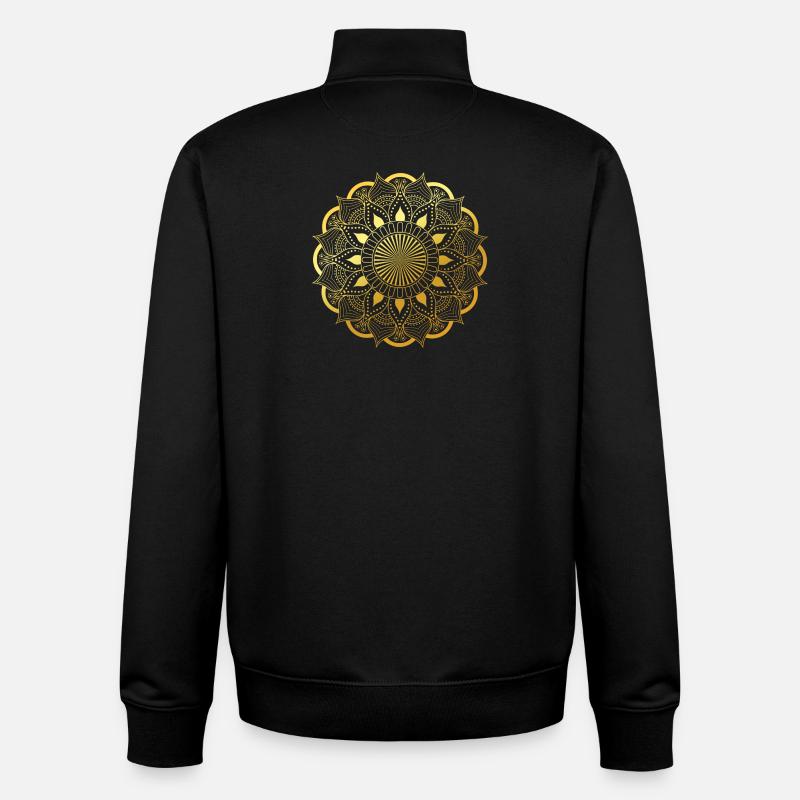 Mandala - Sweat zippé unisexe en coton bio Stanley/Stella - noir