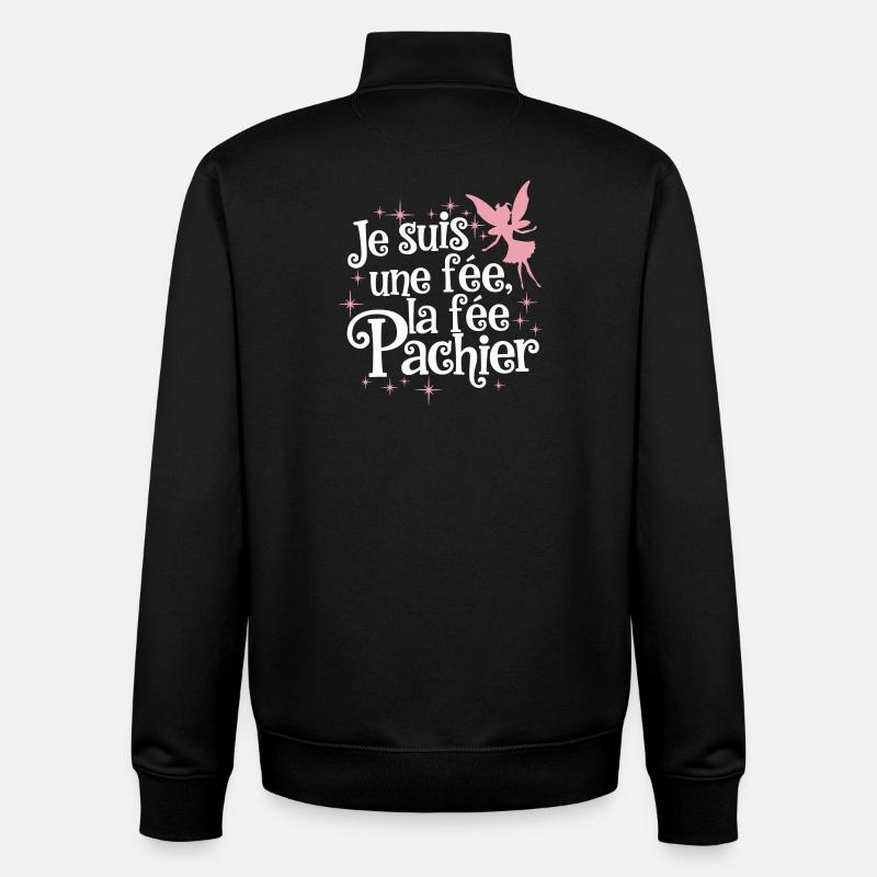 Je Suis Une Fee La Fee Pachier - Sweat zippé unisexe en coton bio Stanley/Stella - noir