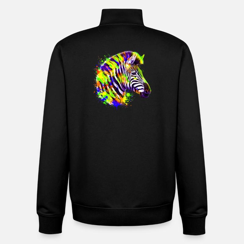 Zebra - Unisex Organic Zip Sweatshirt von Stanley/Stella - Schwarz