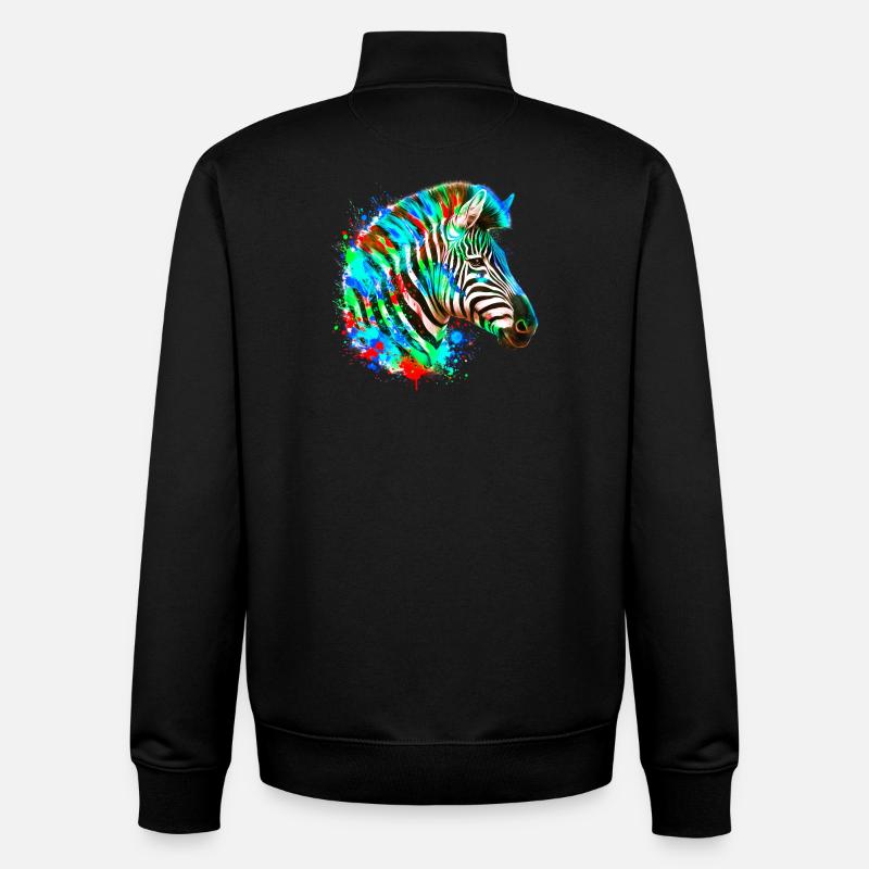 Zebra - Unisex Organic Zip Sweatshirt by Stanley/Stella - black