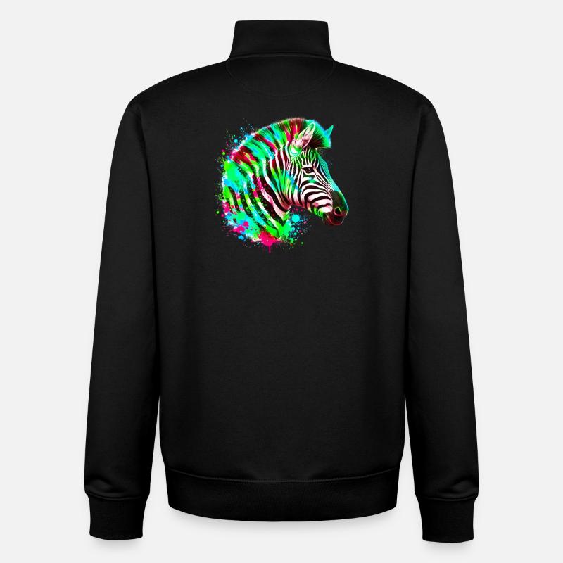 Zebra - Unisex Organic Zip Sweatshirt by Stanley/Stella - black