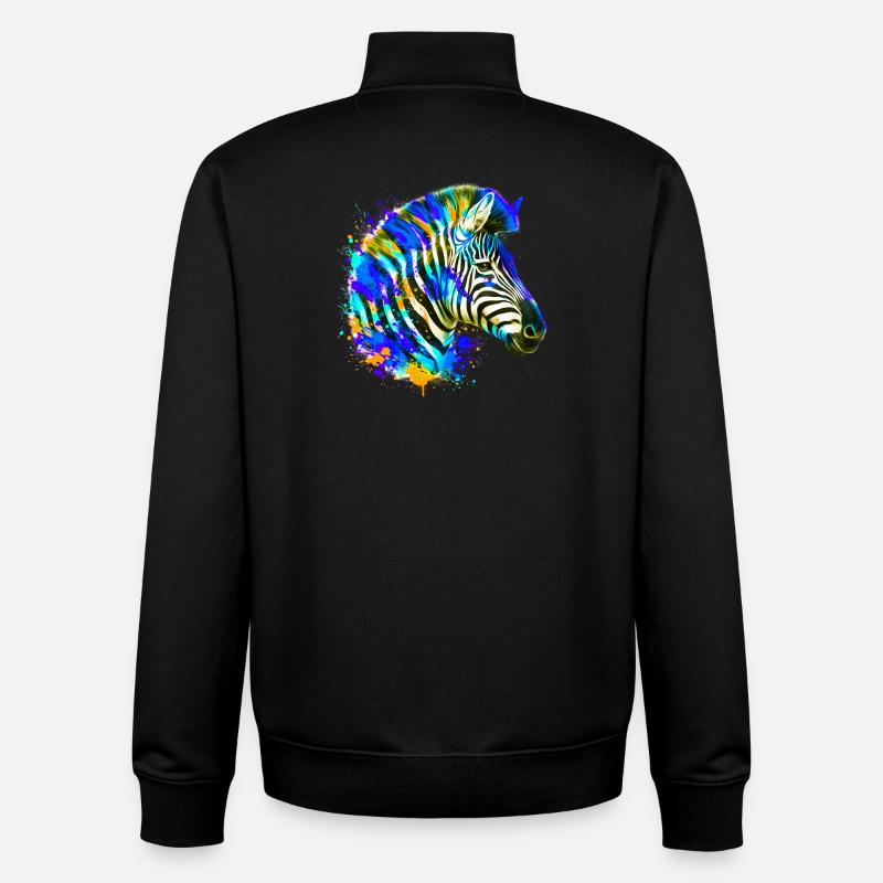 Zebra - Unisex Organic Zip Sweatshirt by Stanley/Stella - black