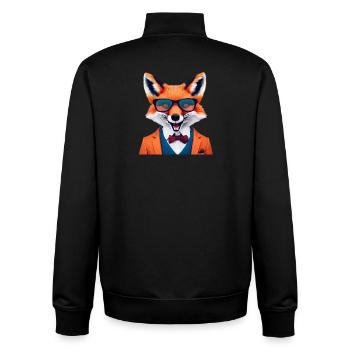Vivid Fox in Stylish Attire - Unisex Organic Zip Sweatshirt by Stanley/Stella - black - Back - AI Model Male 185 light (185cm)