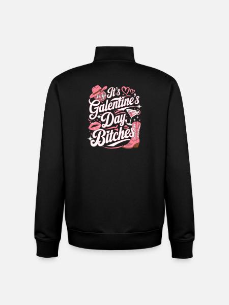 Galentine's Day Funny Party - Unisex Organic Zip Sweatshirt by Stanley/Stella - black