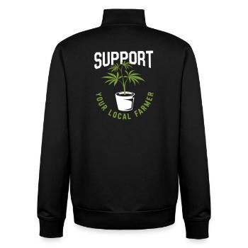 Soutenez votre producteur local de cannabis - Sweat zippé unisexe en coton bio Stanley/Stella - noir - Dos - AI Model Male 185 light (185cm)