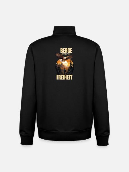 Berge bedeuten Freiheit - Unisex Organic Zip Sweatshirt von Stanley/Stella - Schwarz