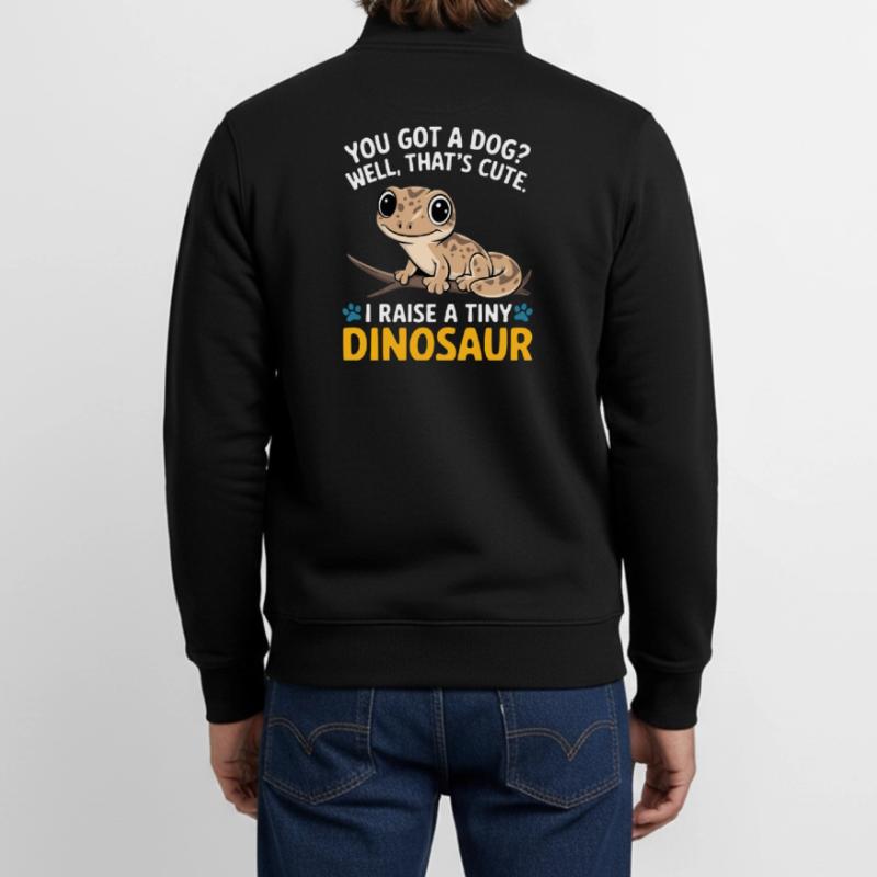 Funny Tiny Dinosaur Lizard Unisex Organic Zip Sweatshirt by Stanley/Stella
