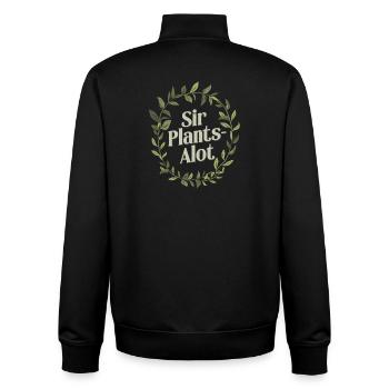 Jardiniers Hommes, Papas Plantes Vertes - Sir Plants-Alot - Sweat zippé unisexe en coton bio Stanley/Stella - noir - Dos - AI Model Male 185 light (185cm)