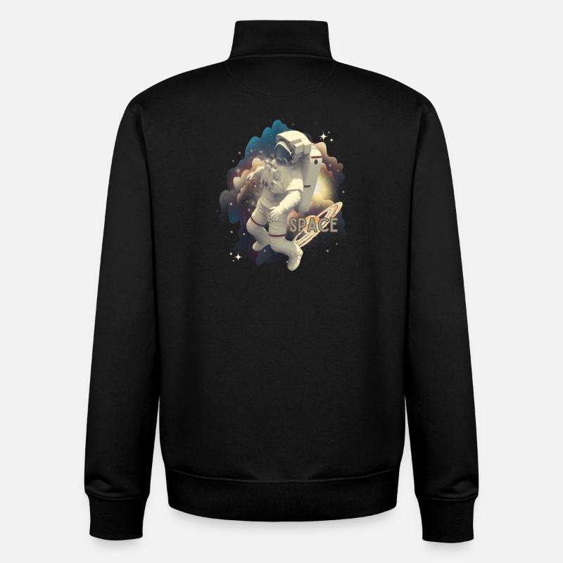 Astronaut in space magic - Unisex Organic Zip Sweatshirt by Stanley/Stella - black