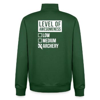 Archery - Unisex Organic Zip Sweatshirt by Stanley/Stella - bottle green - Back - AI Model Male 185 dark (185cm)