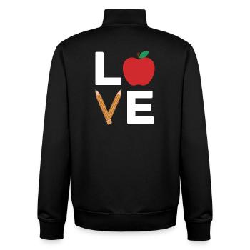 Ich liebe Apple Pencil Typografie - Unisex Organic Zip Sweatshirt von Stanley/Stella - Schwarz - Hinten - AI Model Male 185 light (185cm)