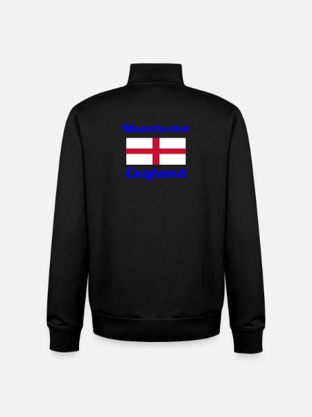Manchester England - Stylish prints - Unisex Organic Zip Sweatshirt by Stanley/Stella - black