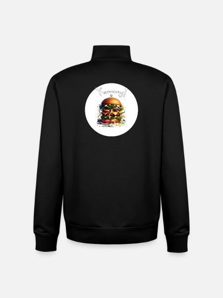 Yummy Burger Art - Unisex Organic Zip Sweatshirt by Stanley/Stella - black
