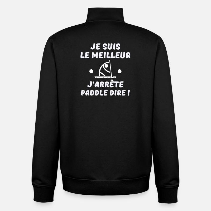 paddle, fan de paddle, pagayer - Sweat zippé unisexe en coton bio Stanley/Stella - noir